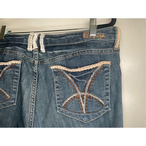 Kut from the Kloth Catherine Boyfriend boho jeans with patch details size 8 - Picture 13 of 16